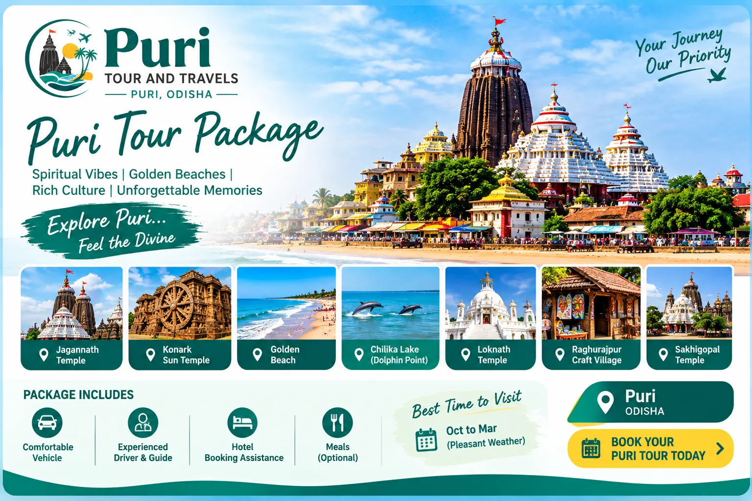 Puri Tour Package — Jagannath Dham and coastal attractions